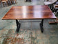 Cast Iron Restaurant Table with Wooden Top and Ornate Legs