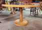 Round Light Wood Dining Table with Podium Base
