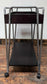 Steel Frame Drinks Trolley with Dark Wood Surface and Shelf