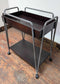 Steel Frame Drinks Trolley with Dark Wood Surface and Shelf