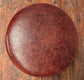 Pair of Small Wooden Stools with Red Faux Leather Upholstery