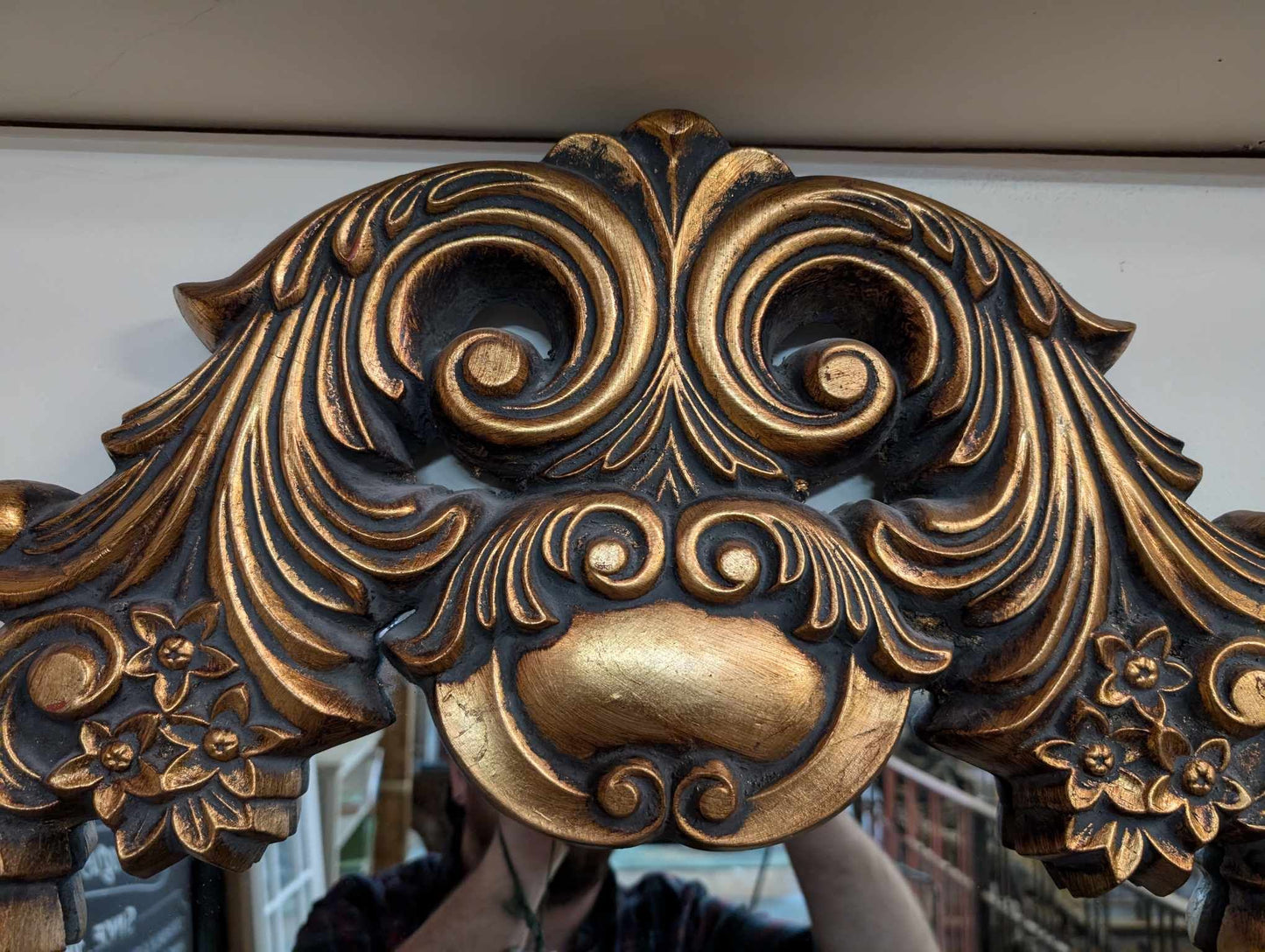 Large Mirror with Ornate Gold/Bronze Coloured Frame