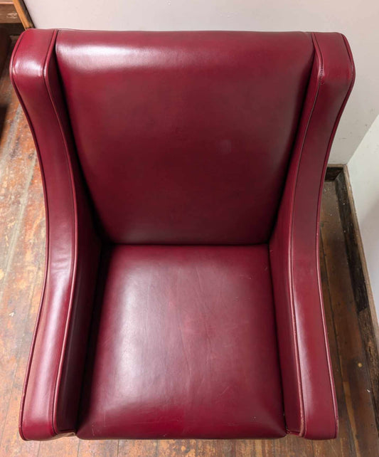 Pair of Red Leather Gentleman's Armchairs