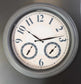 Grey Framed Outdoor Clock / LED / Thermometer / Hygrometer