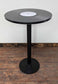 Black Poseur Table with Record Disc Tabletop Design