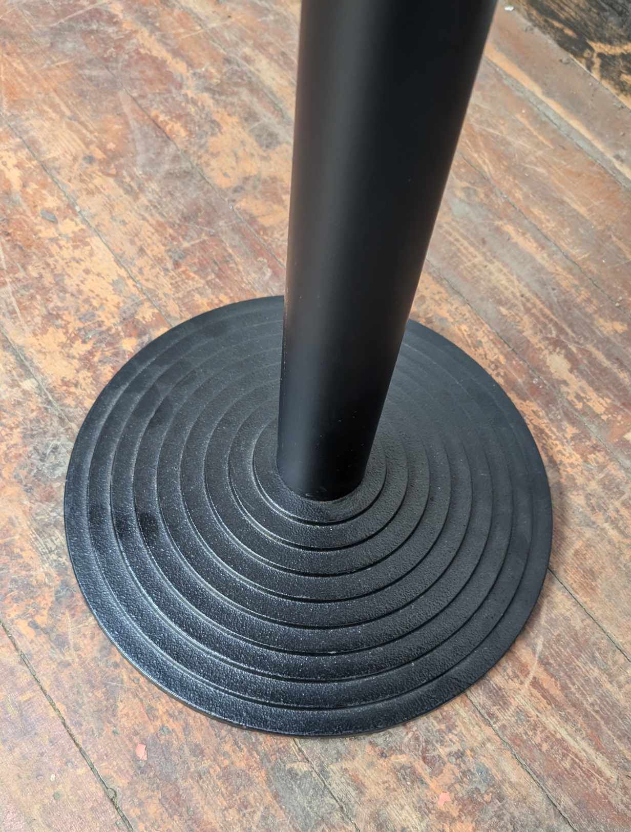 Black Poseur Table with Record Disc Tabletop Design