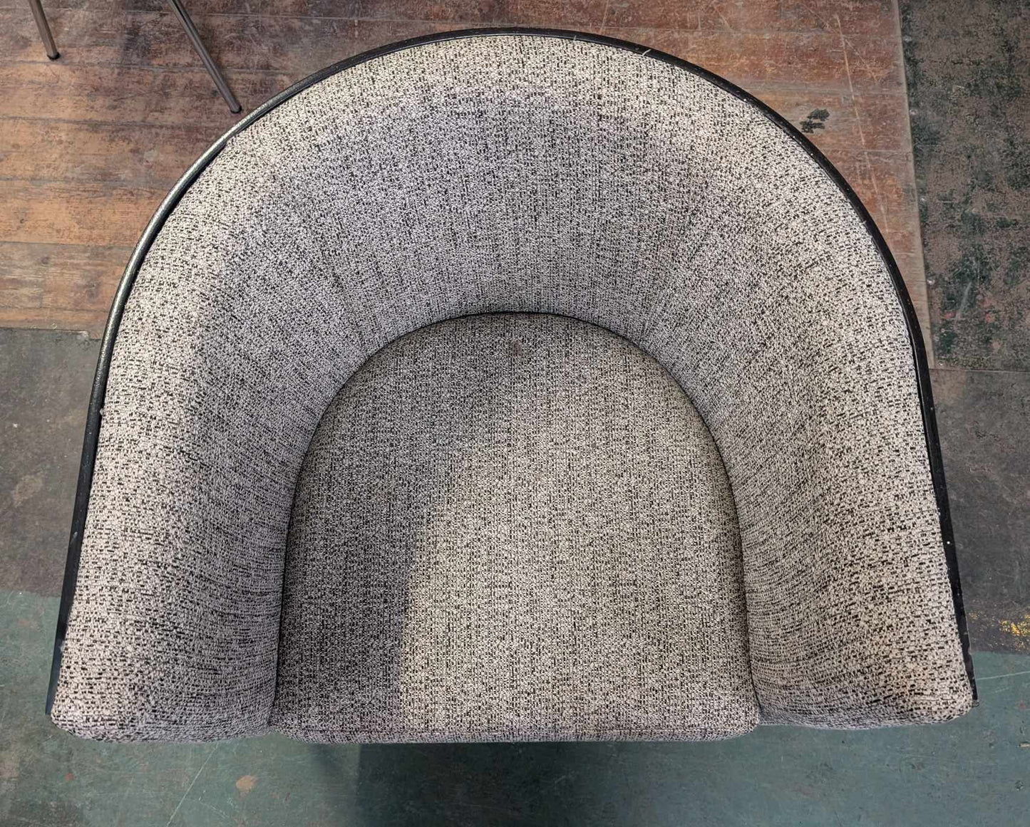 Grey Fabric Cantilever Tub Chair with Steel Frame