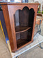 Small Mounted Mahogany Corner Display / Shelving Unit