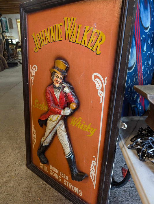 Rare Original Johnnie Walker Scotch Whiskey 3D Resin Sign