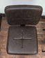 Set of Four Brown Faux Leather Chairs with Steel Frames