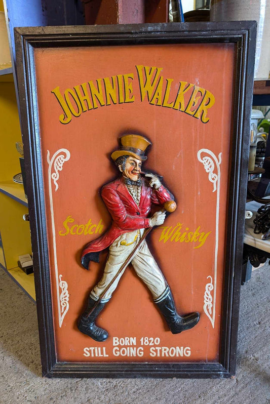 Rare Original Johnnie Walker Scotch Whiskey 3D Resin Sign