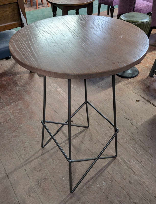 Industrial Steel Frame Poseur Table with Round Top