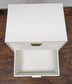 Small Wooden Chest of Drawers/ Nightstand / Brass Legs / White