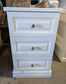 Hammond White Bedside Chest of Drawers with Soft Closing Drawers and Chrome Handles