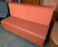 Orange Faux Leather Seat / Fabric Back Fixed Seating Unit