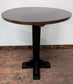 Tall Round Wooden Poseur Table / Black Square Podium Base