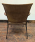 Pair of Metal Framed, Leather Upholstered Chairs with Armrests