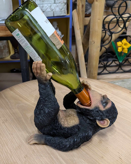 Resin Chimpanzee Novelty Wine Bottle Holder