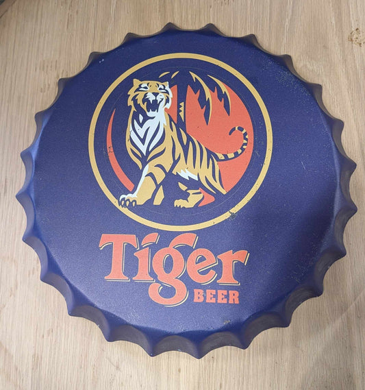 Tiger Beer Giant Bottlecap Metal Wall Hanging