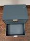 Small Wooden Chest of Drawers/ Nightstand / Brass Legs / Dark Blue