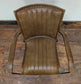 Pair of Metal Framed, Leather Upholstered Chairs with Armrests