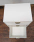 Small Wooden Chest of Drawers/ Nightstand / Brass Legs / White