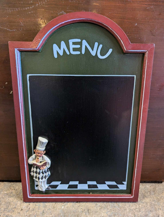 Restaurant Menu Chalk Board with Wood Carved Art - Multiple Designs