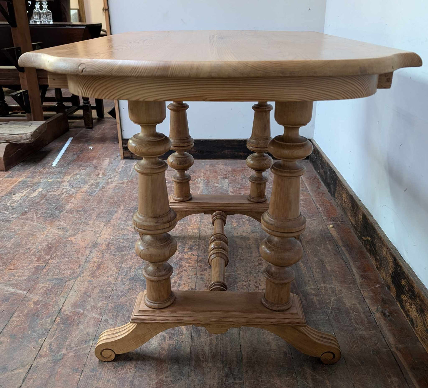 Oblong Wooden Dining Table with Detailed Frame / Legs