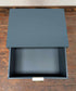 Small Wooden Chest of Drawers/ Nightstand / Brass Legs / Dark Blue