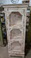 Vintage French Style Distressed Wood Cabinet with Glass Windows and Single Drawer