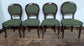 4 x green dining chairs