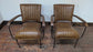 Pair of Metal Framed, Leather Upholstered Chairs with Armrests