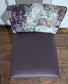 2 x purple patterned bar stools