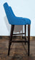 4 x bright blue fabric bar stools