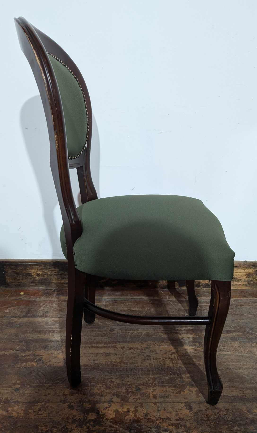 4 x green dining chairs