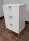 Small Wooden Chest of Drawers/ Nightstand / Brass Legs / White