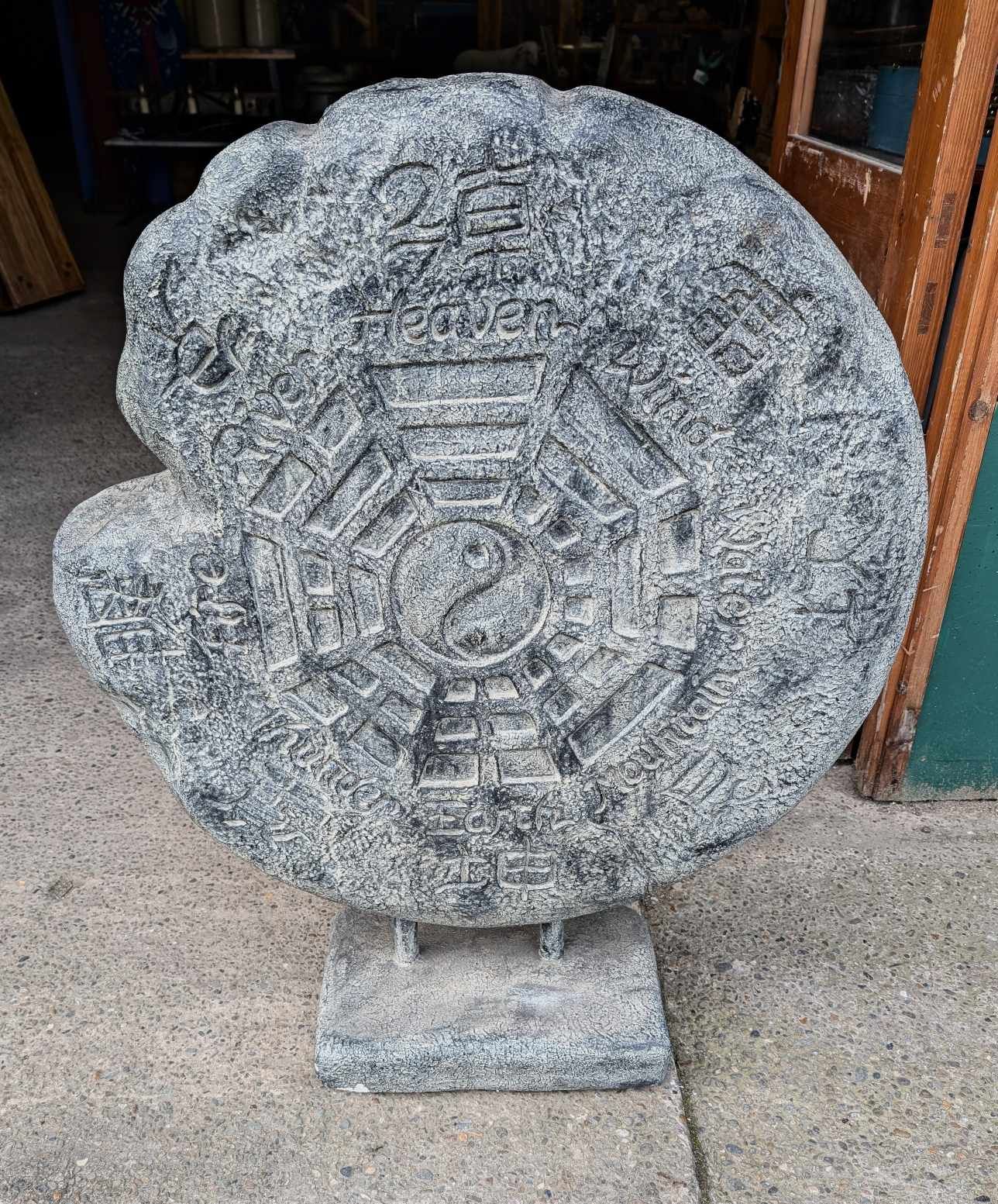 Stone-Effect Resin Bagua / Eight Trigrams Garden Ornament