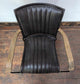 Pair of Metal Framed, Leather Upholstered Chairs with Armrests