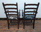 Pair of Mixed Pattern Pub Dining Armchairs - Reupholstered