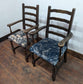 Pair of Mixed Pattern Pub Dining Armchairs - Reupholstered