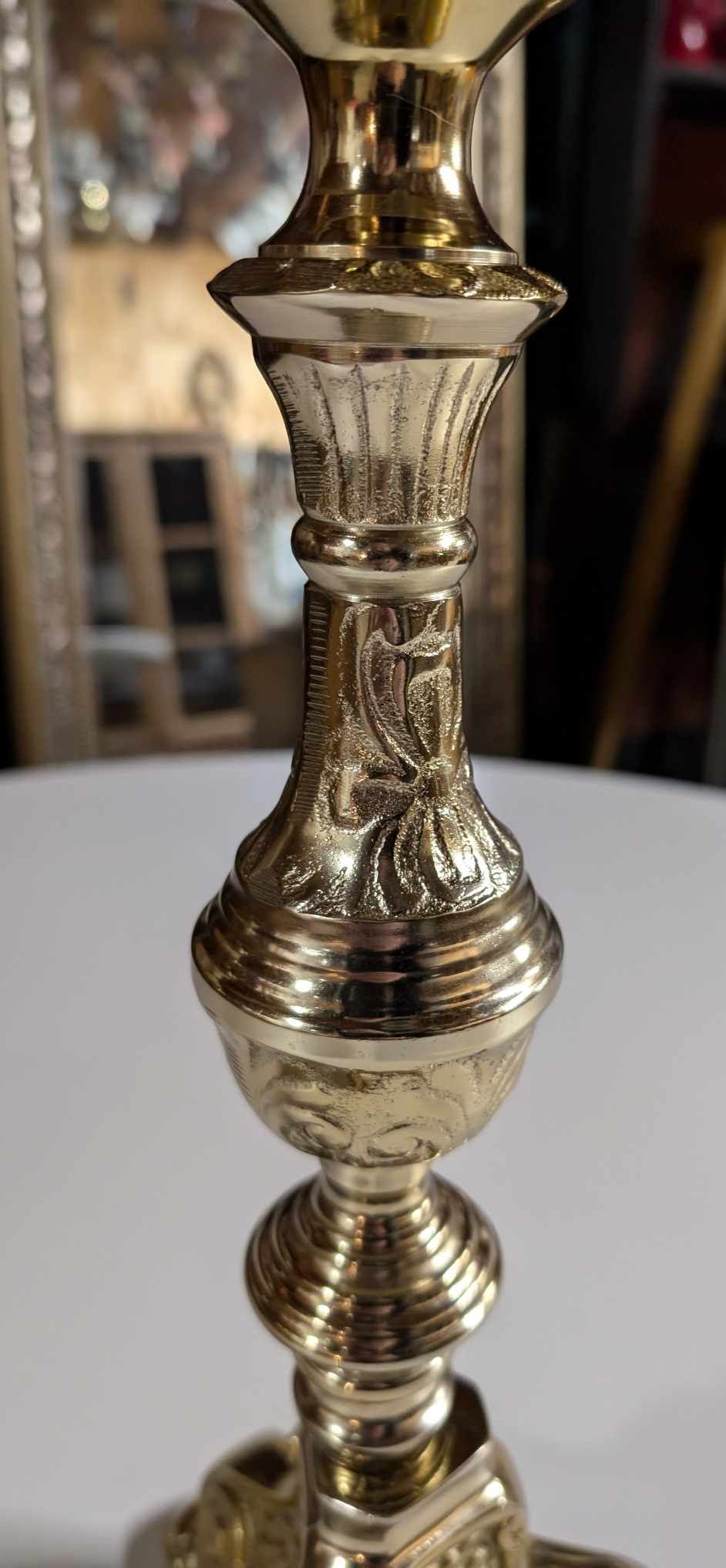 Large Ornate Brass Candlestick