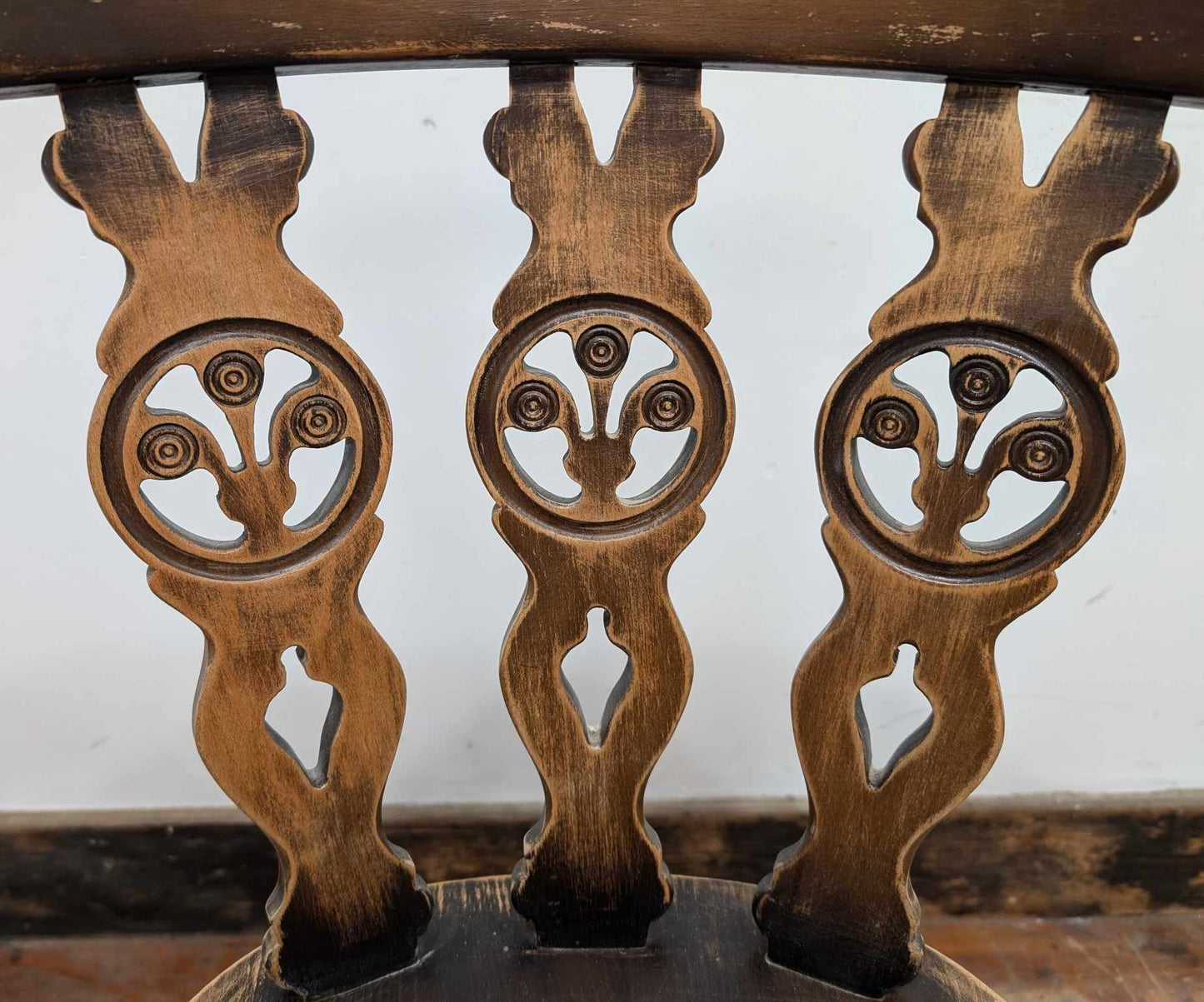 Set of Five Unique Carved Wooden Chairs