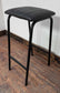 Set of Six Metal Bar Stools with Charcoal Leather Tops