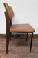 Set of Eight Tan Leather Dining Chairs with Mixed Wood/Metal Frames