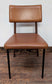 Set of Eight Tan Leather Dining Chairs with Mixed Wood/Metal Frames