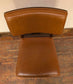 Set of Eight Tan Leather Dining Chairs with Mixed Wood/Metal Frames