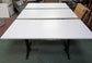 Set of Seven White Lamninate Top Cafe Tables - 3 Large Rectangle, 4 Square