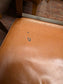 Set of Eight Tan Leather Dining Chairs with Mixed Wood/Metal Frames