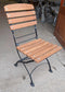 Set of Five Teak Folding Tables with Ten Folding Chairs / Metal Frames / Outdoor