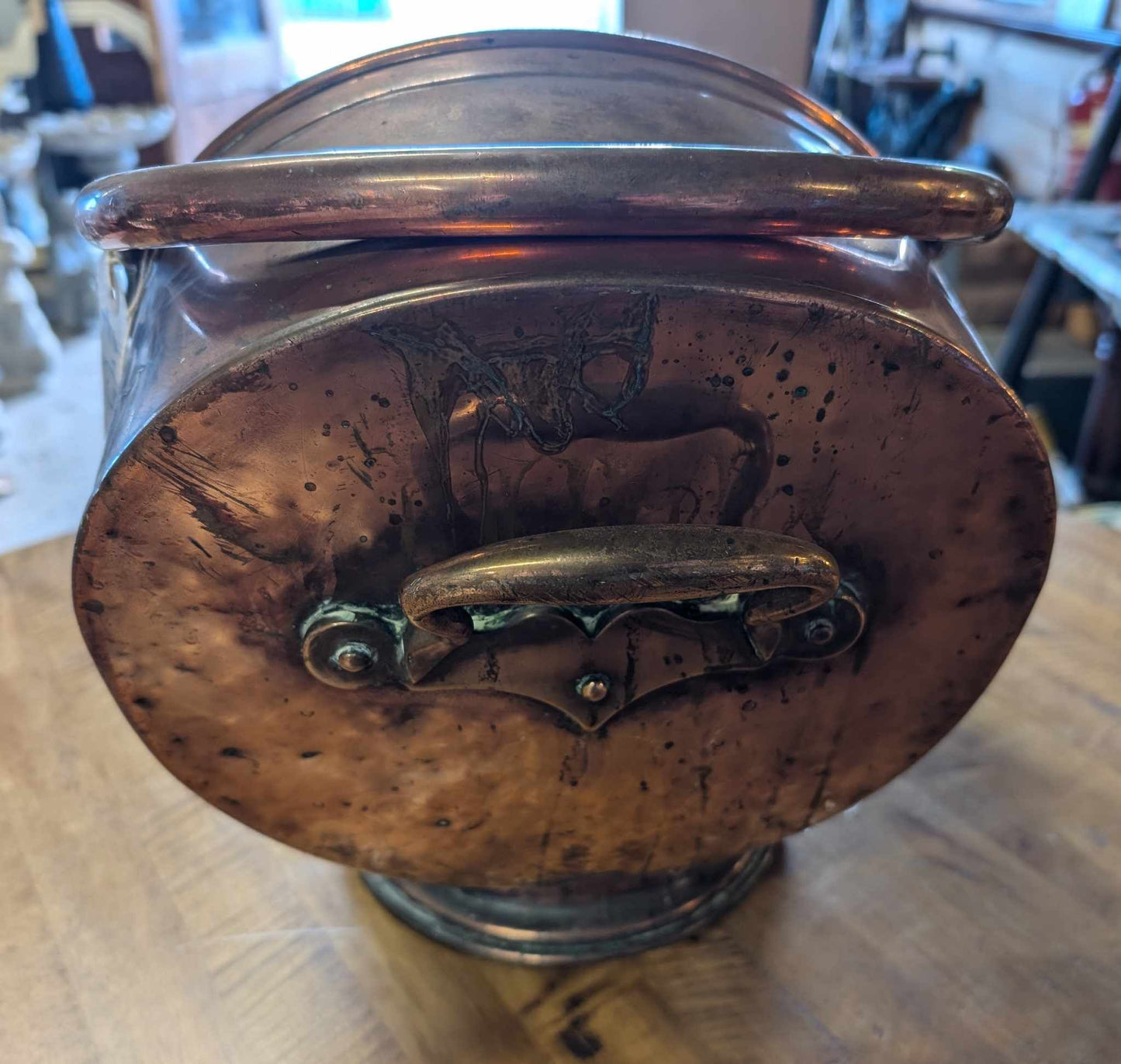 Antique Copper Coal Scuttle